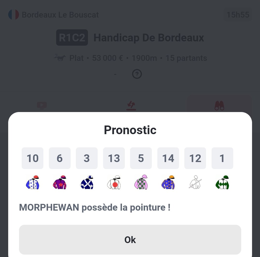 Royaumont non partant ? Que sur betclic pour le moment 🤔