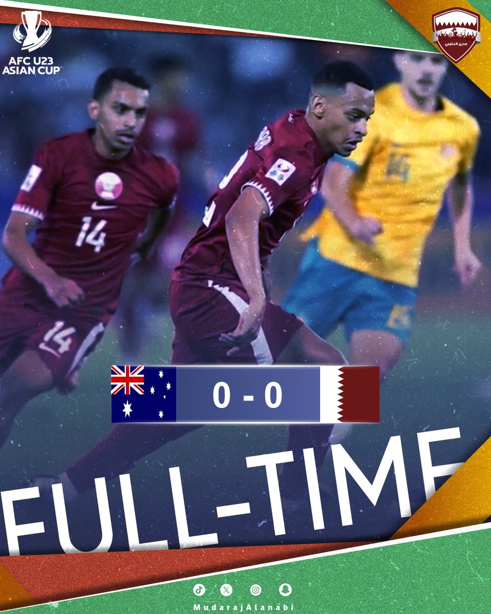 نهاية المباراة: قطر 0 - 0 أستراليا #الطريق_إلى_باريس #كأس_آسيا_تحت23سنة