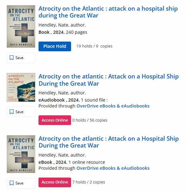 Reserve Atrocity on the Atlantic for free in paperback, e-book, or audiobook formats with a @torontolibrary card. Link to library tinyurl.com/74yfsehs Or purchase a copy at Amazon tinyurl.com/4z34saa3 or Indigo tinyurl.com/yck4rua2 @dundurnpress #ww1 #greatwar #fww