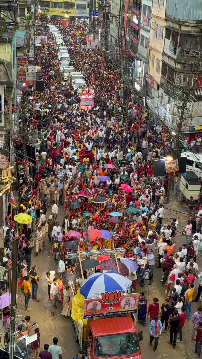 Grateful to the people of Silchar for this unexplainable amount of love for Hon'ble PM Shri @narendramodi ji, Hon'ble Home Minister Shri @AmitShah ji, HCM Dr.@himantabiswa dangoriya & our party! #AbkiBaar400Paar is just days away now!