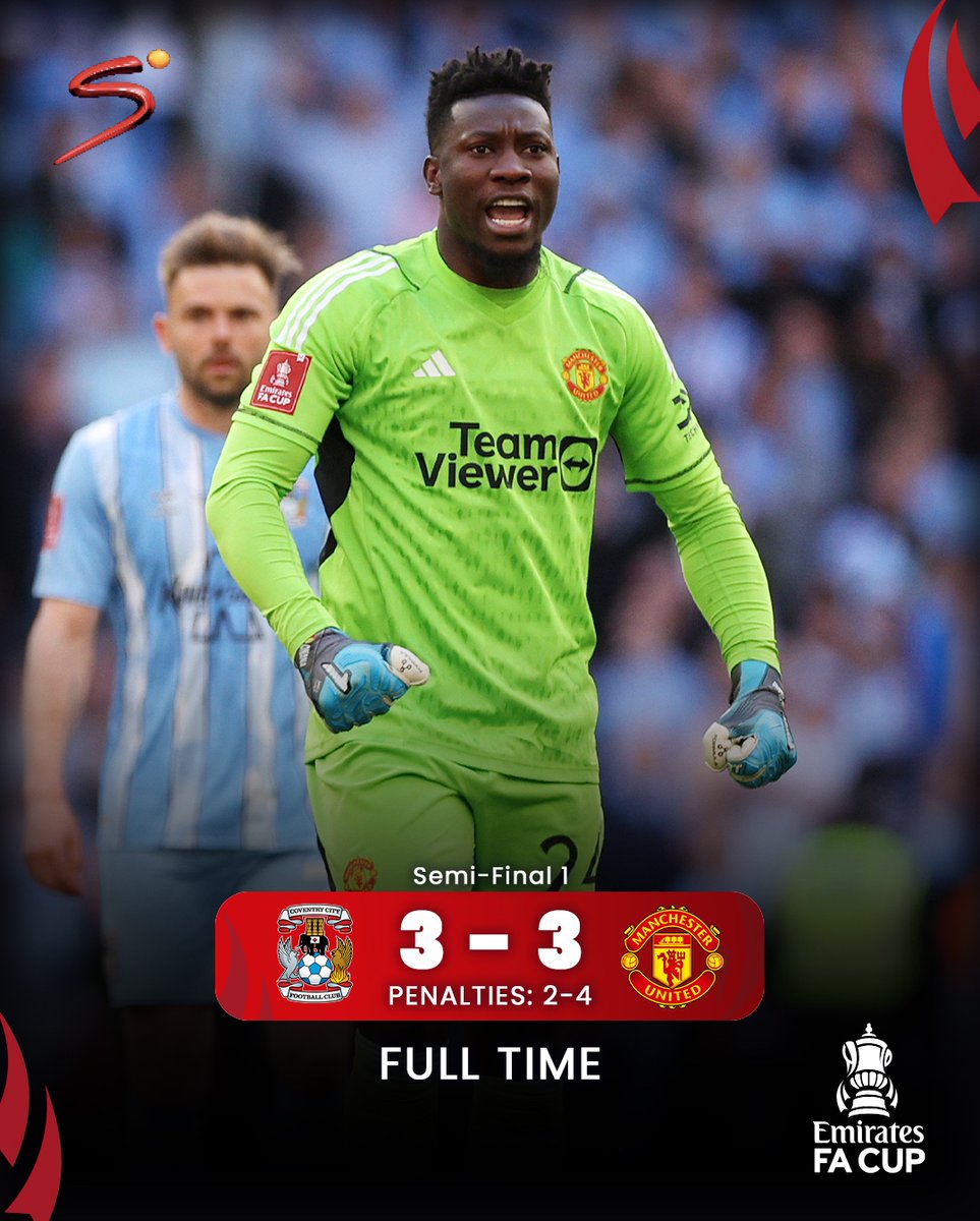 United survive a tough battle to secure a spot in the #FACup Final!🥳🏆 FT: 3 - 3 (2 - 4) #COVMUN #EmiratesFACup