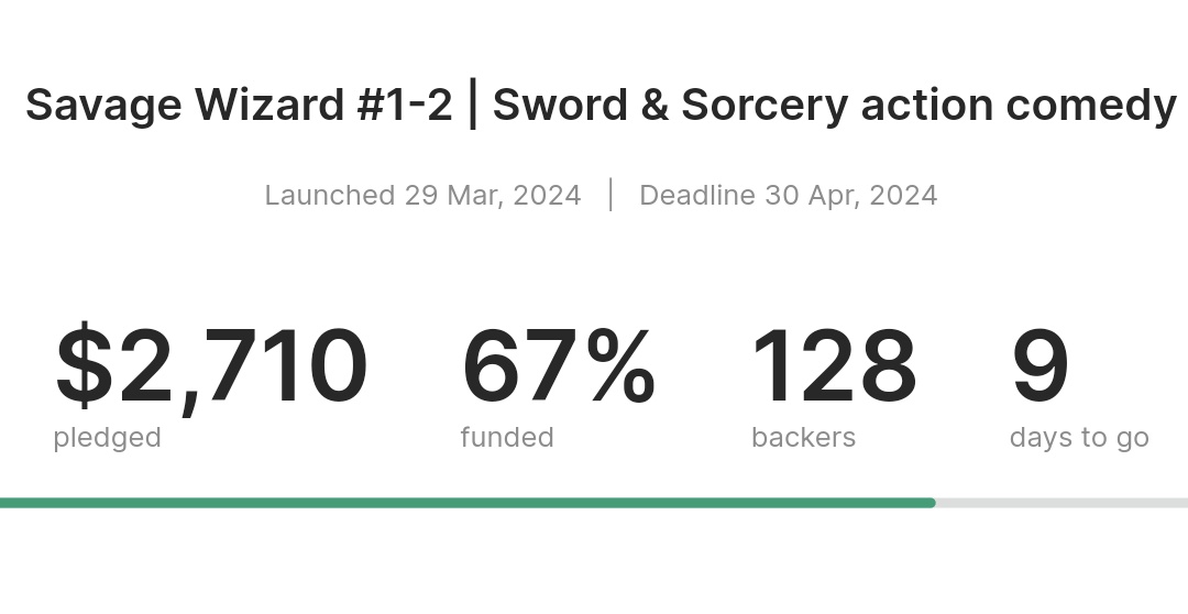$90 away from 70% funded! Sundays are for backing kickstarters 😉 Savagewizard.com