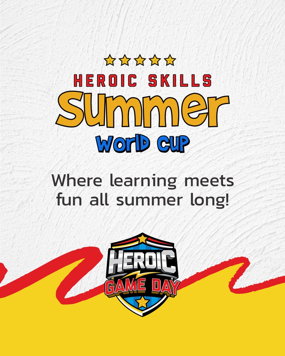 Ready for a summer of epic learning? ☀️

The Heroic Skills Summer World Cup has kicked off at #HeroicGameDay!🏆 

Fun meets education in a season-long quest for knowledge.🧠

#SummerOfLearning #LearningLoss #Education #GameBasedLearning #VideoGames #Gaming #Esports #SummerProgram