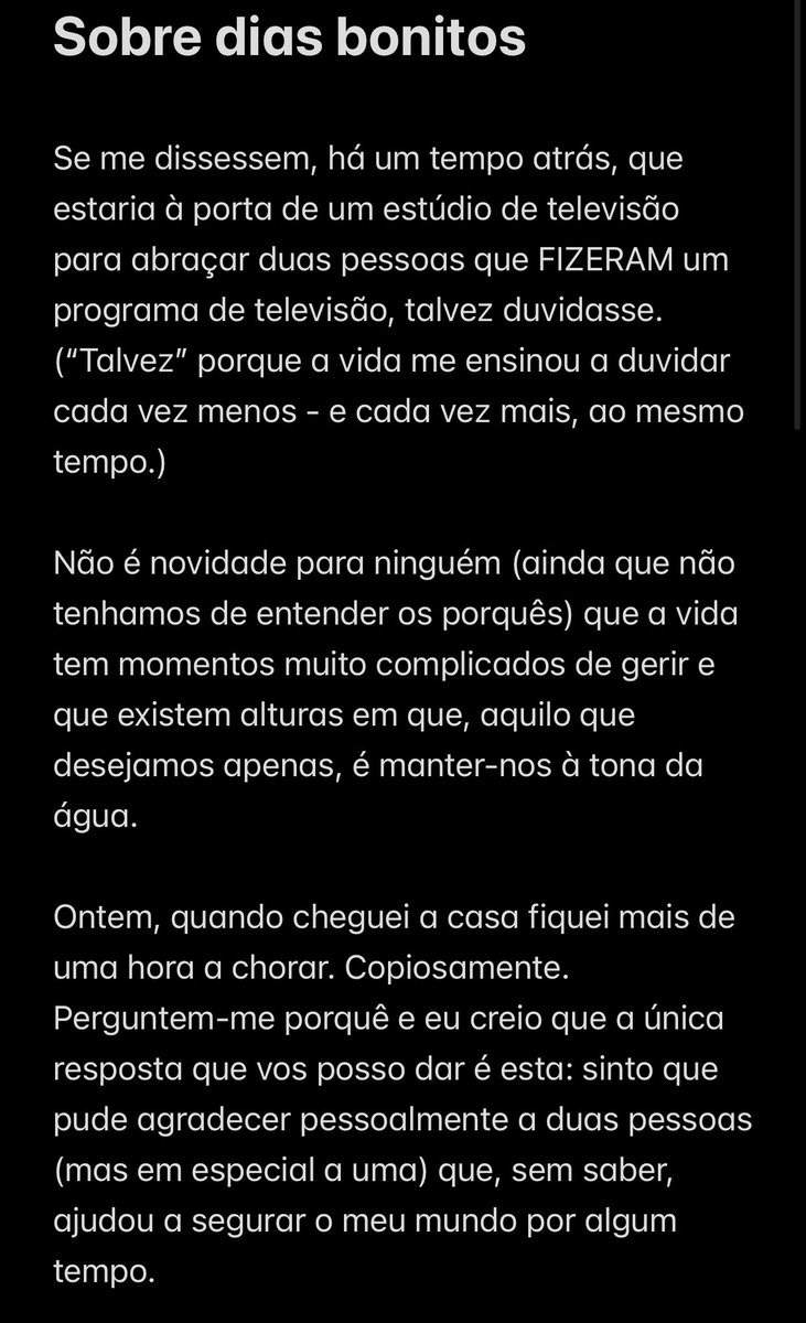 cat__a__ramos's tweet image. Eu volto à programação habitual (juro!) mas não, sem antes, dedicar este texto ao Zazu 🤍
Foi talvez o dia em que abracei mais gente de verdade. Gente genuína, gente bonita, gente empática.
Que grupo bonito se construiu aqui…
É um privilégio fazer parte ✨
#teamzaza