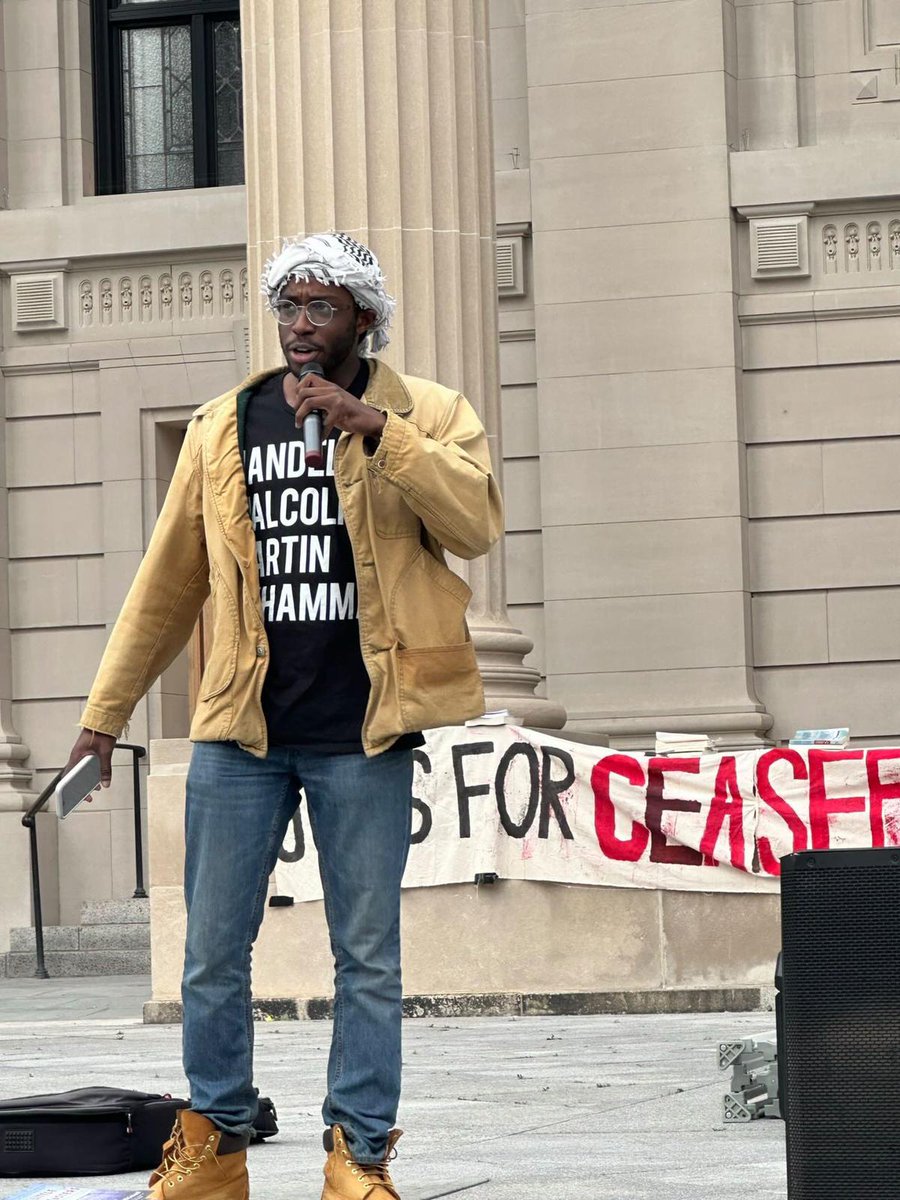 DSA City Councilor in Hamden, Connecticut and student at Southern Connecticut State University, Abdul-Razak Osamanu spoke yesterday to Yale’s ceasefire encampment. Socialists in office stand with Palestine and against student repression!