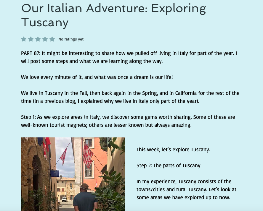 Check out this week's blog on exploring Tuscany!

marktedesco.com/blog

#TravelItaly #Italy  #Book #Travel #Travelwriting #travelblog #trip #expats #expatItaly #Tuscany #blogging  #bookstodon #traveling #tourism #explore #travelgram #trip #Authortube #Bookworm #share