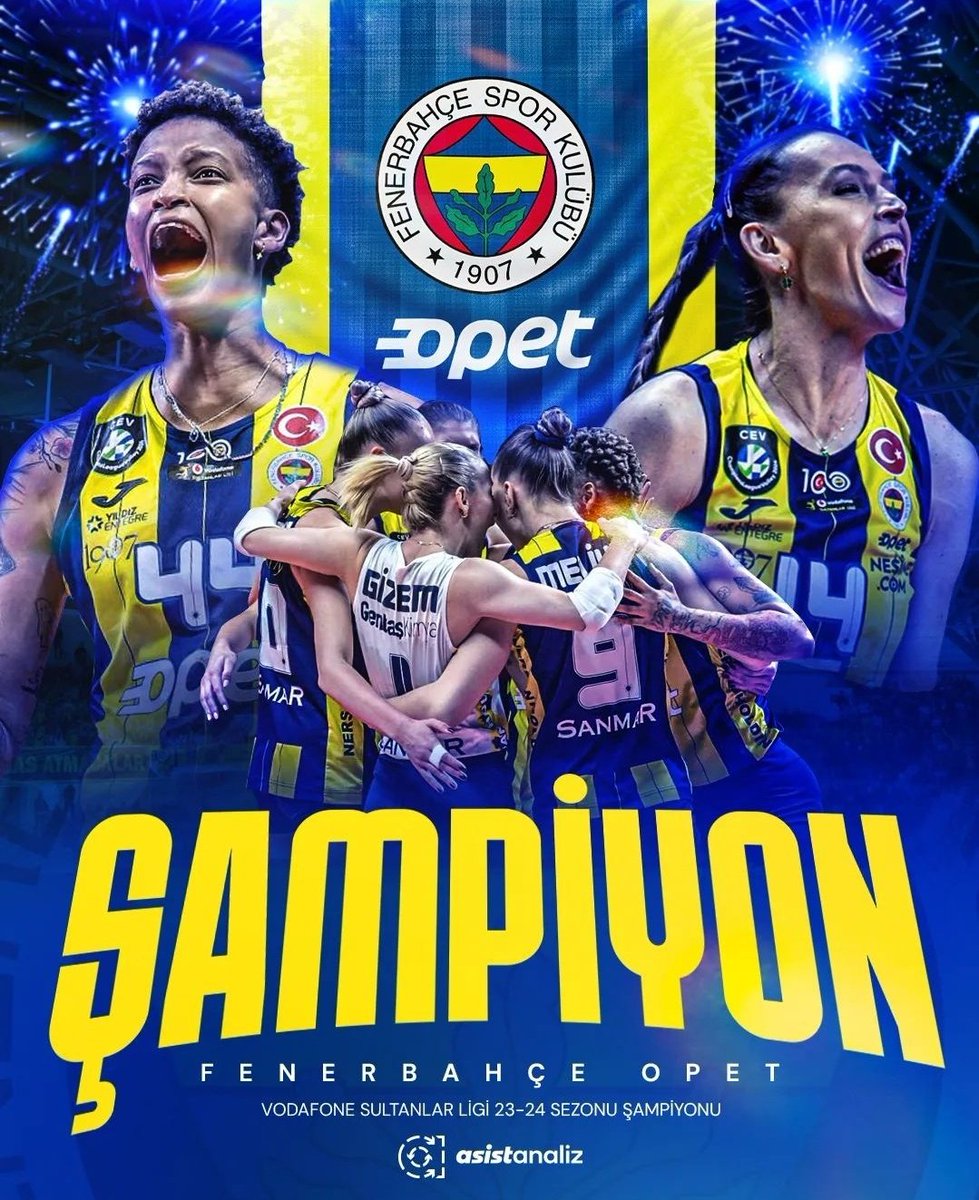 Fenerbahçe Spor Kulübü GURURLA sunar 🏆2023-2024 VODAFONE SULTANLAR LİGİ ŞAMPİYON FENERBAHÇE OPET !!! 🏆🏆 #SarıMelekler