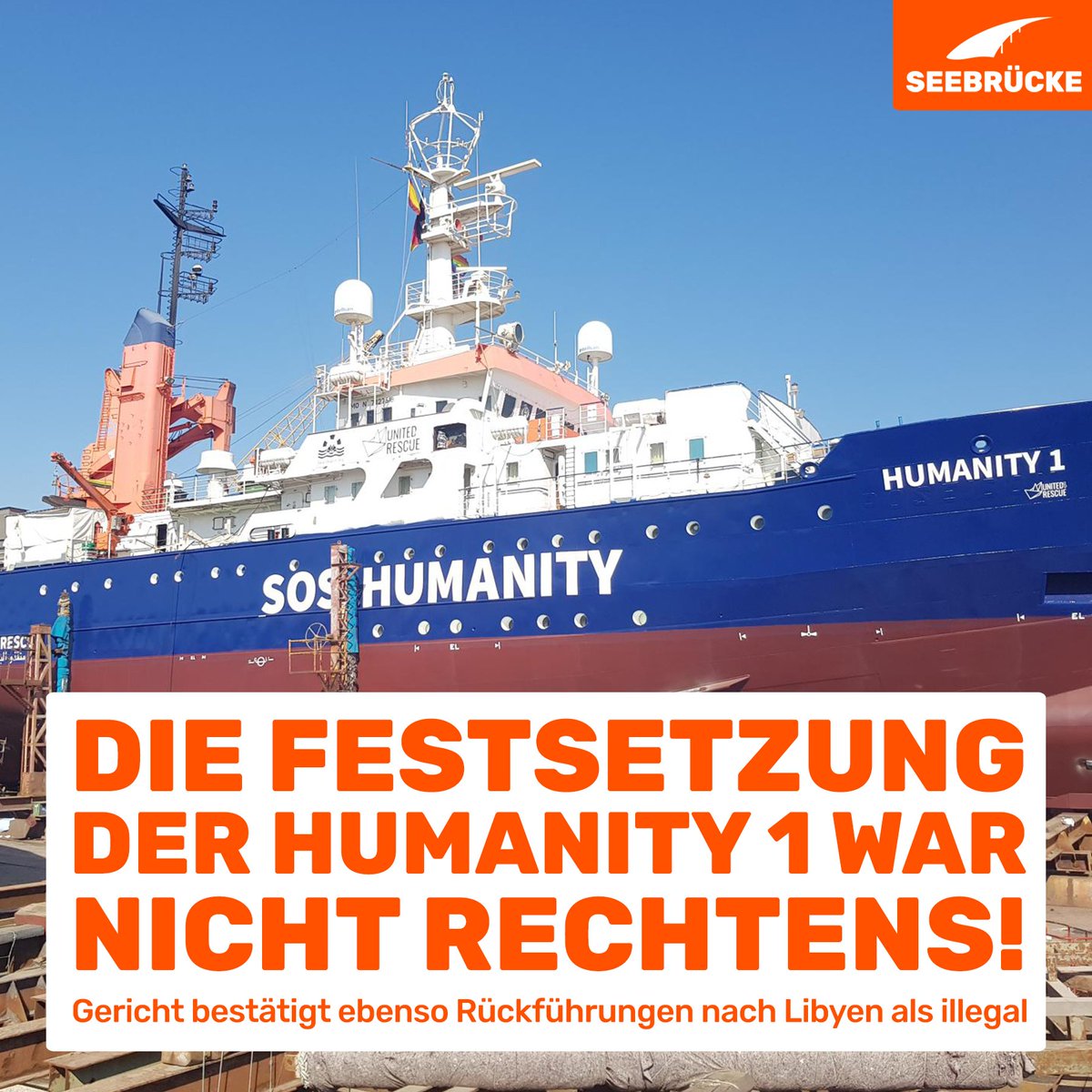 Die #Humanity1 von @soshumanity_de wurde nach einem Einsatz, bei dem 77 Menschen gerettet werden konnten, am 4. März für 20 Tage von Italien festgesetzt. Die Begründung: Die Crew habe Anweisungen der libyschen Behörden ignoriert und dadurch Menschenleben gefährdet.