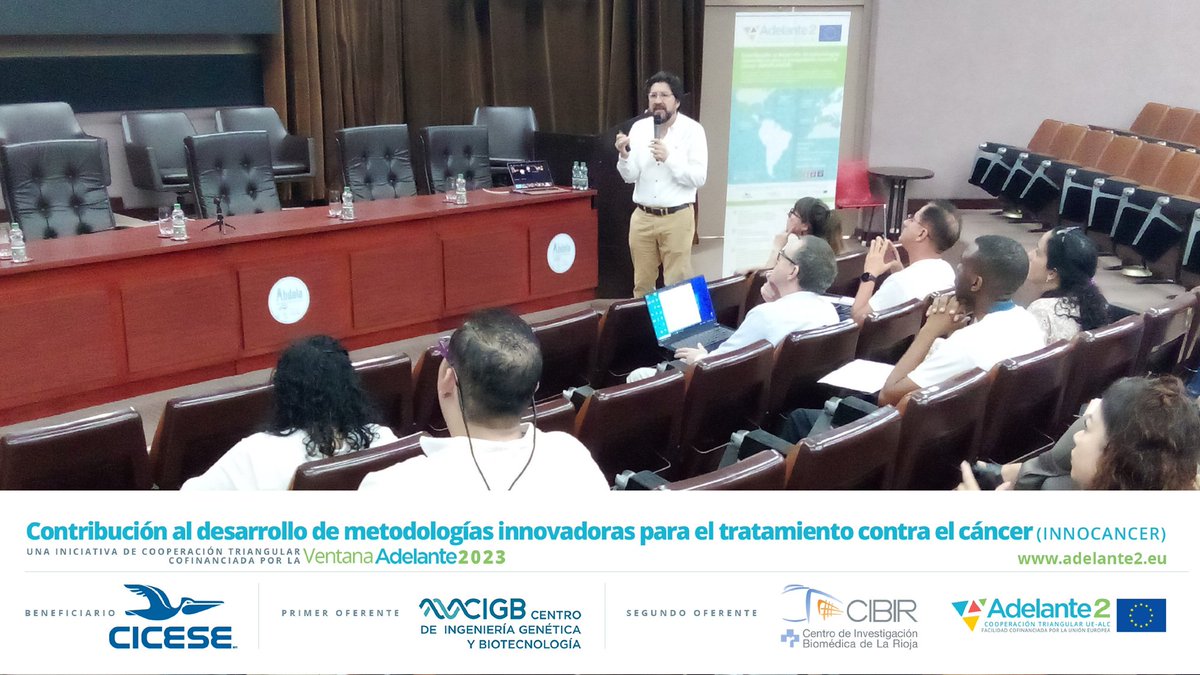 El Dr. Alexei F. Licea, Director de Innovación y Desarrollo, @todoscicese, ofreció en el @CIGBCuba la conferencia: “Proteínas con efecto analgésico para el manejo del dolor en pacientes con cáncer”. Proyecto #Innocancer: iniciativa de #CooperaciónTriangular de @ADELANTE_UE_ALC