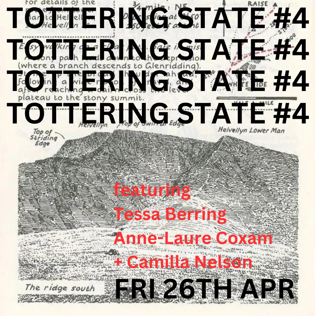 Tottering State #4 is next week with Tessa Berring, Anne Laurie Coxam + Camilla Nelson // Tix: bookhausbristol.com/product/totter…