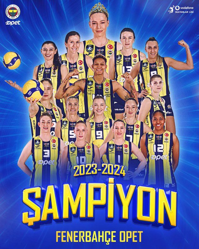 2023-2024 VODAFONE SULTANLAR LİGİ ŞAMPİYONU FENERBAHÇE OPET!!! 🏆🏆 #SarıMelekler TEBRİKLER @FBvoleybol