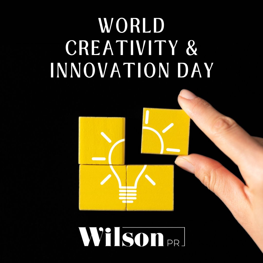 Today, we celebrate #WorldCreativityAndInnovationDay! Let's embrace our creativity, think outside the box, and inspire innovation in everything we do. 

 #PR #publicrelations #digitalmarketing #socialmedia #communicationspro #womeninmedia #mediarelations #PRagency #WilsonPR