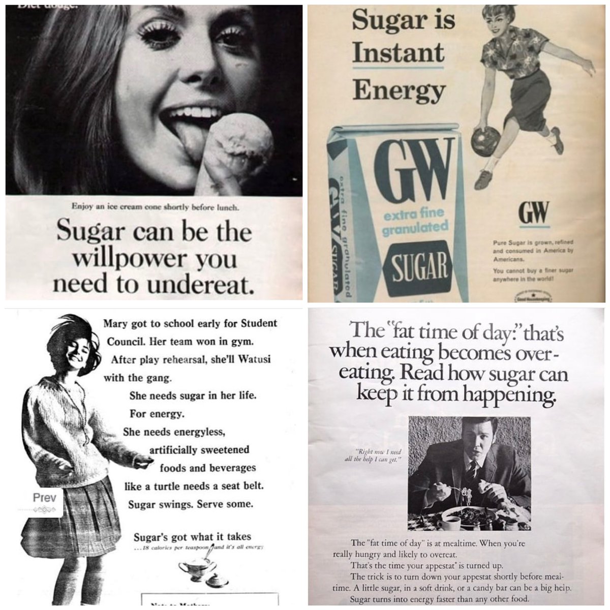 20th century advising accuracy for using sugar for energy, weight management supporting oxidative metabolism vs today's anti-sugar closed minded ignorance towards physiology and stress 

The roll of sugar is simple. Too normalise blood sugar levels, increase metabolism by
