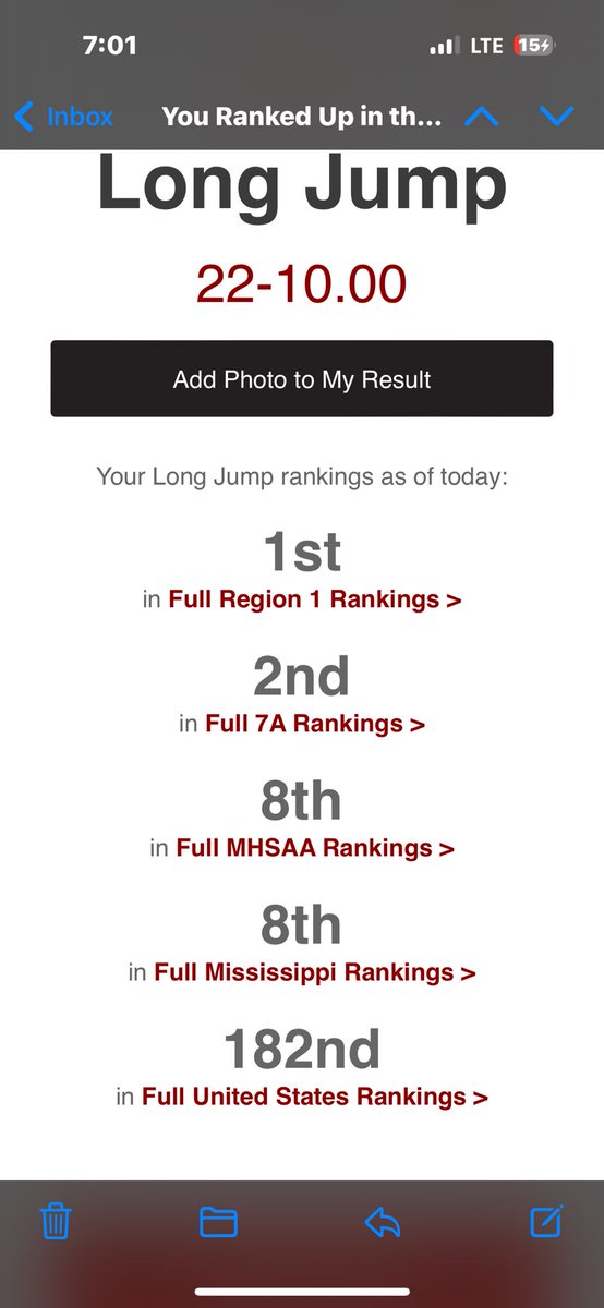 Meet MVP once again and a huge PR in long jump!! I am blessed to see such of an improvement at the Oxford 1-7A Regional meet. <a href="/CoachJ1906/">Marcus Jamison</a> <a href="/Bmayfield17/">Coach Mayfield</a>