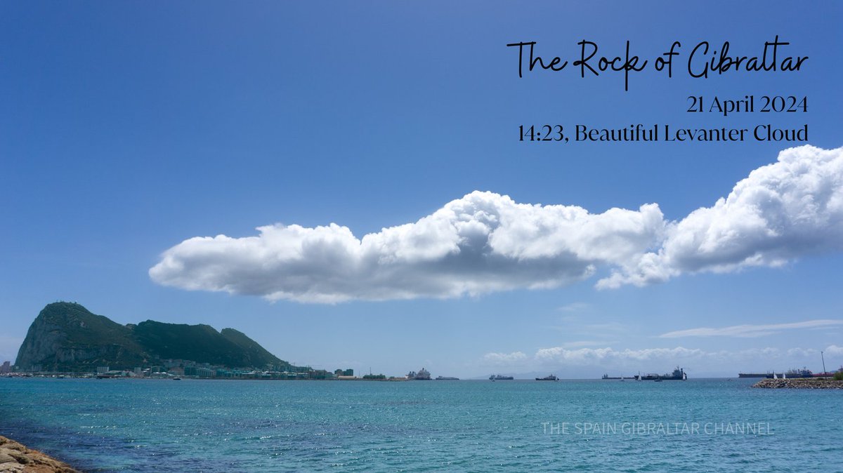 Another beautiful day overlooking The Strait of Gibraltar with a beautiful cloud formation over The Rock created by the westerly flowing winds. Quite a windy day here at the shore from Spain overlooking Gibraltar and Morocco further to the south. #Gibraltar #cloud