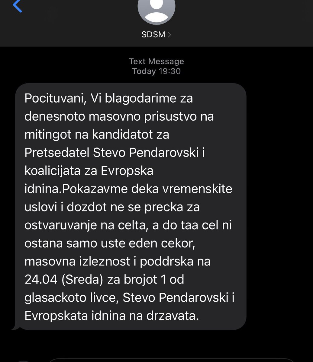 2202EvilAngel's tweet photo. @SPendarovski Ви благодариме и ние што поединечно сте не виделе во тоа “масовно присуство” и ни праќате пораки.Ако веќе имате податоци ќе знаете дека не сум дел од ова. https://t.co/jsDKbEXxNe