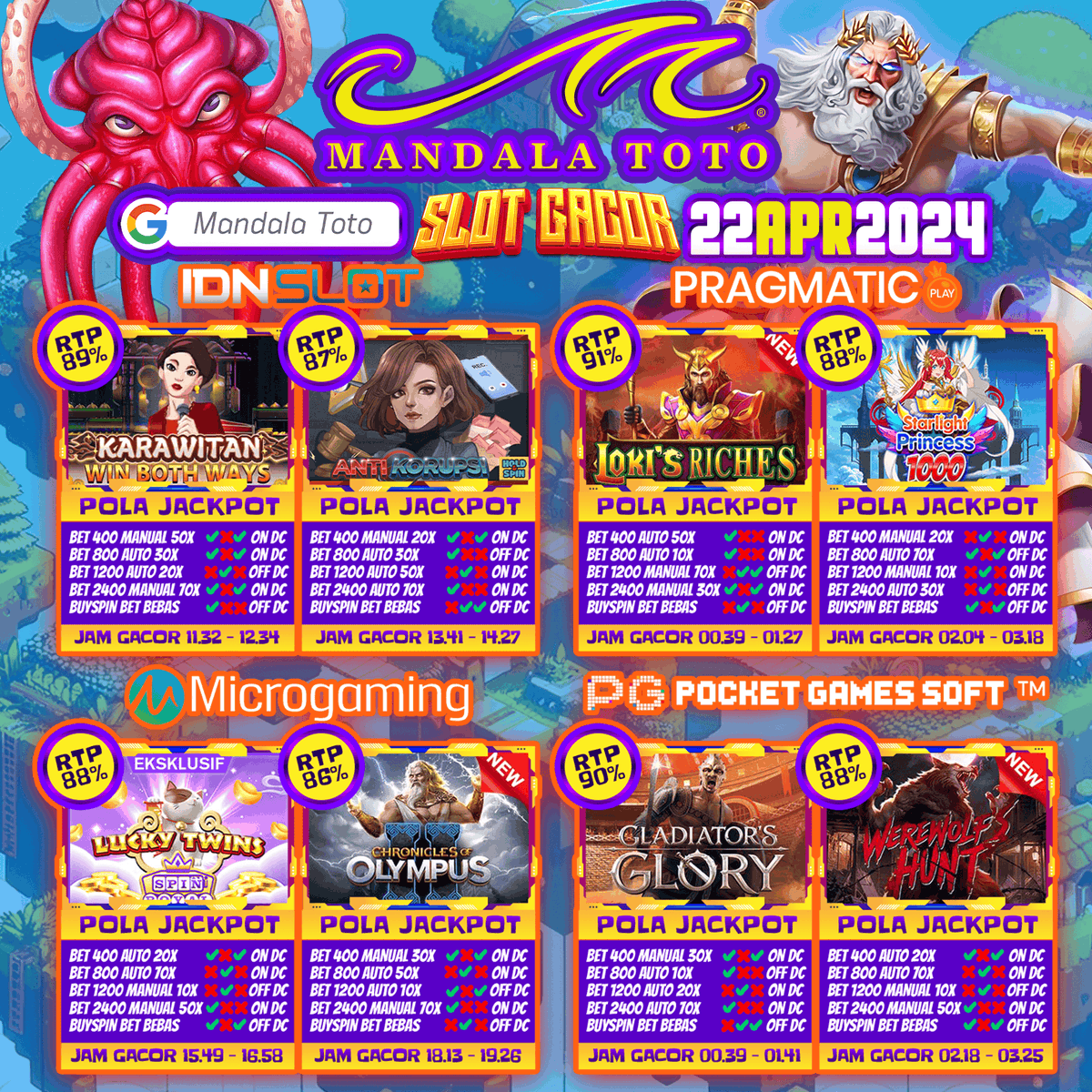 INFO BOCORAN SELAMA 22 APRIL 2024 POLA RTP SLOT GACOR PASTI BANJIR SCATTER AUTO MENANG MAIN PAGI INI

DAFTAR MANDALATOTO SEKARANG❗
heylink.me/linkgacor-10k