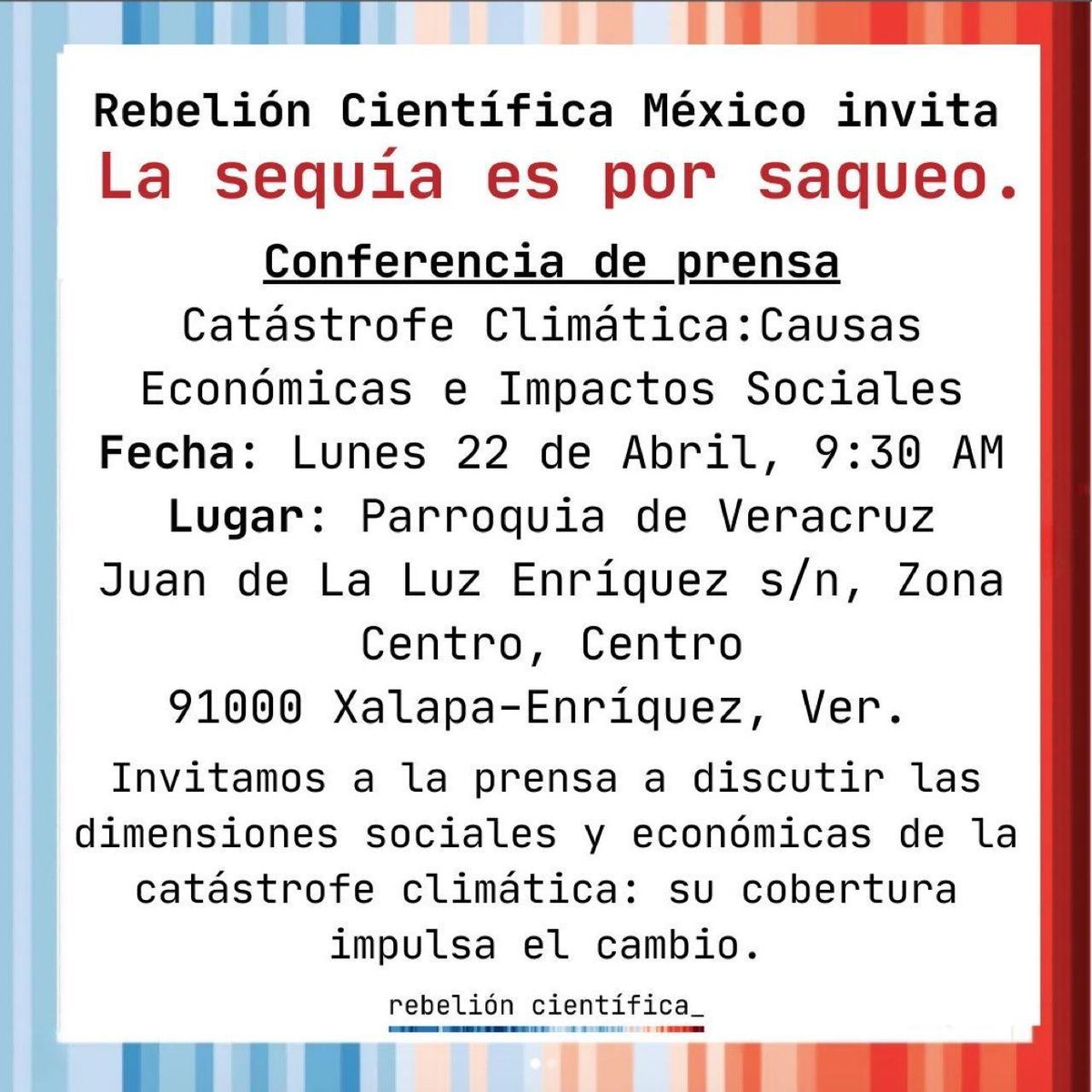 Acompáñennos mañana a hablar de #crisisclimática, desigualdades económicas, #estréshídrico y #capitalismo por el #DiadeLaTierra