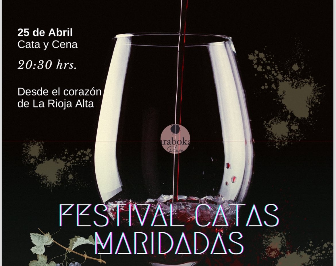 Si quieres disfrutar de una #Cata con una gran enóloga y compartir mesa, menú y experiencias en #arabokaPLAZA, estás a tiempo Conoce <a href="/CondedelosAndes/">Conde de los Andes</a> 
✍🏼25/04 🕣20:30 hrs.
#Riojaenlasgrandesmesas #arabokaCasadeVinosyComidas #riojawine #malvasía #Garnacha #riojawine #winetasting