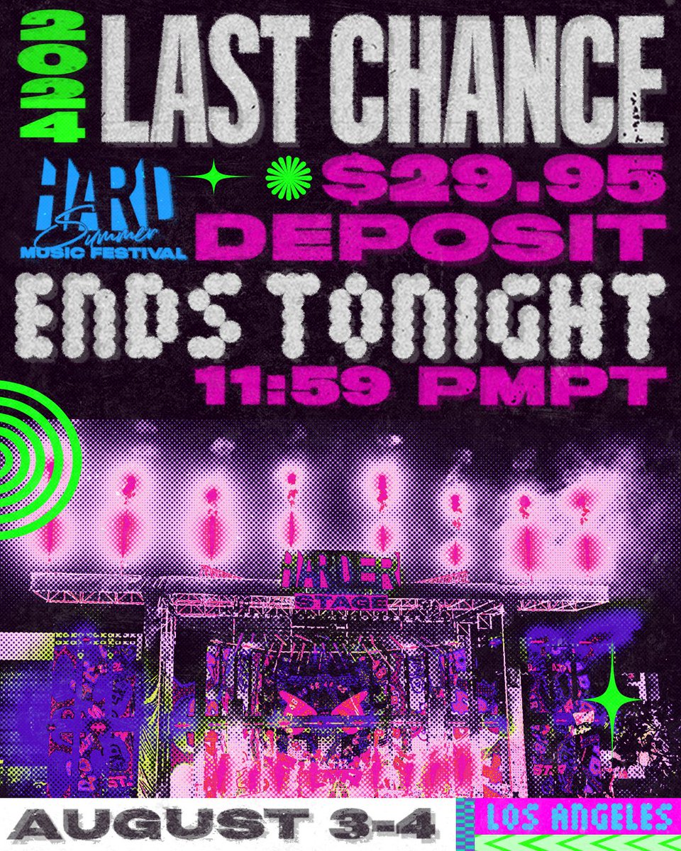 ring ring! 🗣 Want ur HSMF pass for a $29.95 deposit? Grab it before 11:59pm PT TONIGHT! 🔗 hardfest.co/hsmf