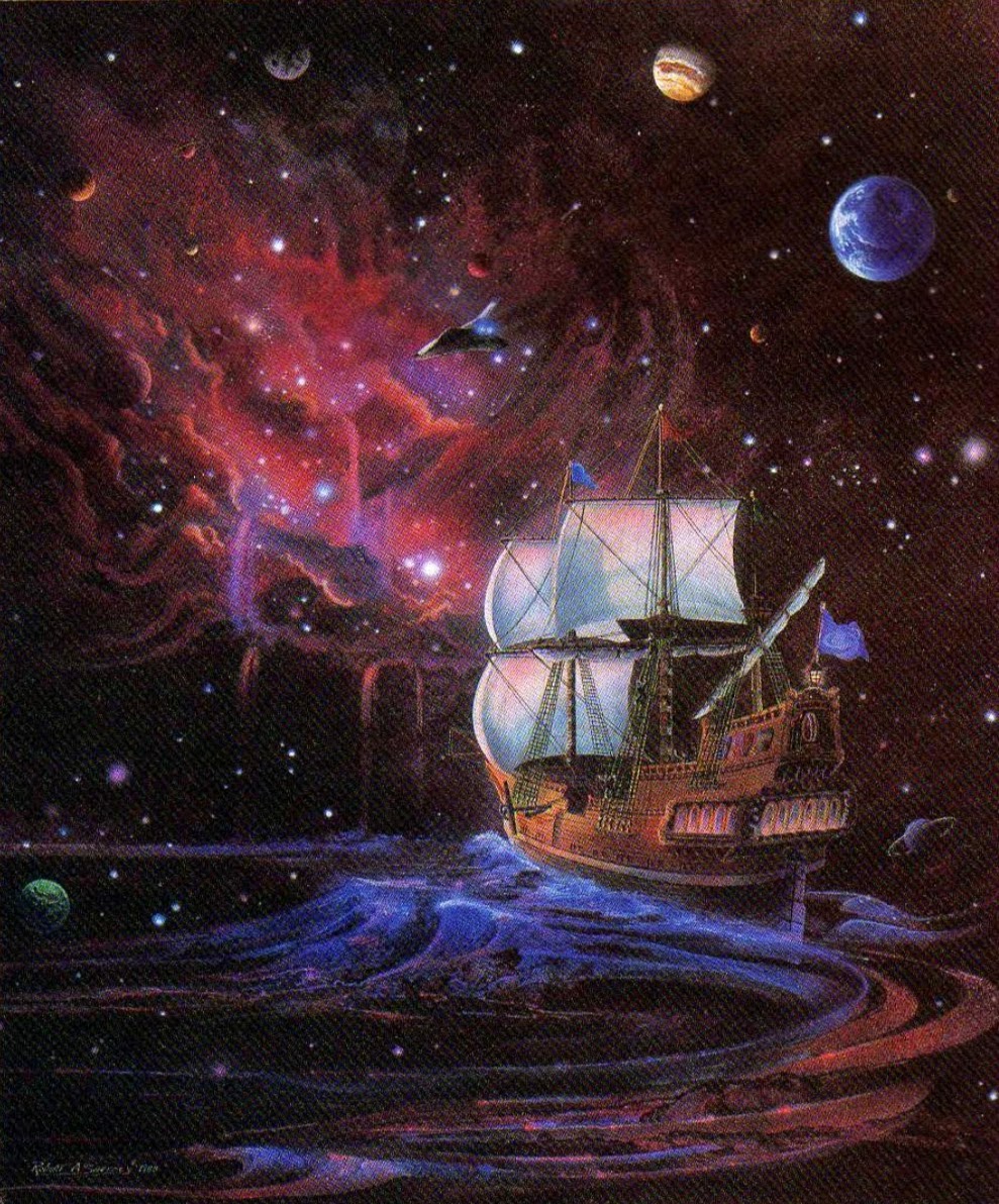 art by robert a. sweeney for the eighth national space symposium (united states space foundation). published in omni, march 1992