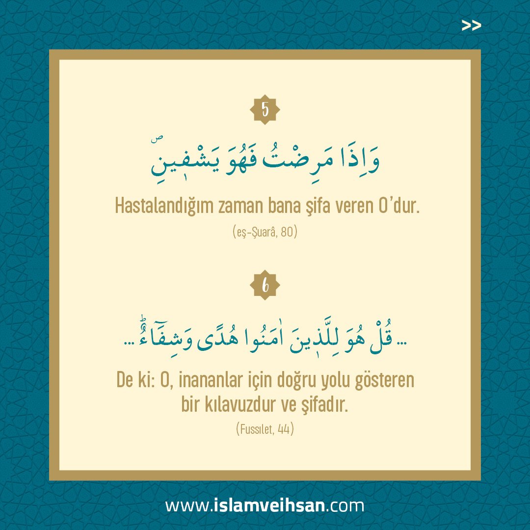 Kur'an-ı Kerim'de geçen 6 şifâ ayeti