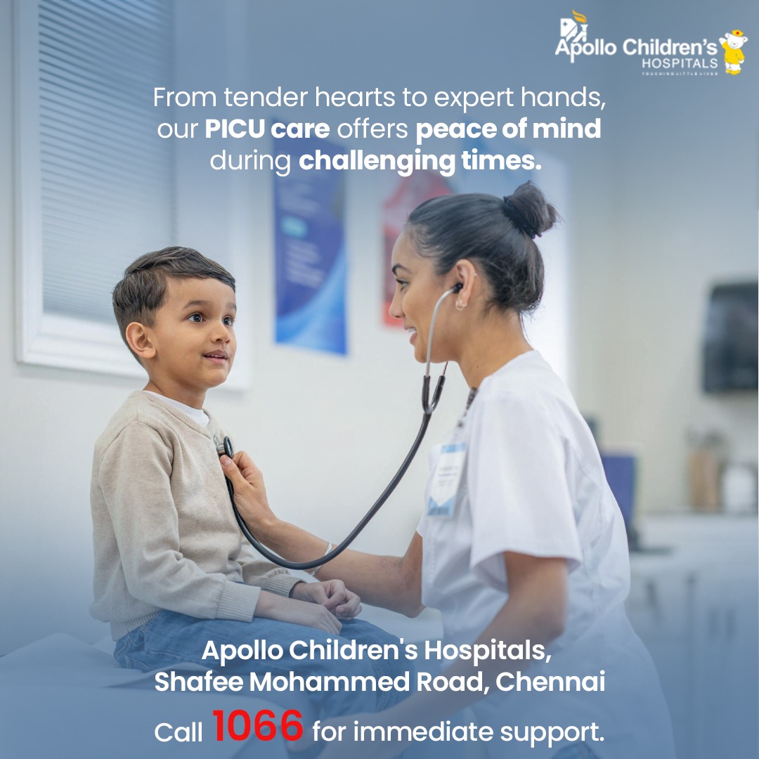 Combining compassionate hearts with state-of-the-art equipment & expertise our #PediatricICU unit at Apollo Children's Hospitals, Shafee Mohammed Road, Chennai, offers peace of mind. With 24/7 availability of doctors & nurses, rest assured your child is safe in our hands. #PICU