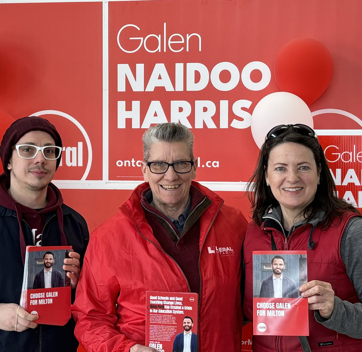 Happy to be hitting the streets of Milton to bring about a winning election result for @GalenNHarris @OntLiberal! Great reconnecting with @stephaniebowman and @RickWitman as we knock doors and let people know what a great candidate they have in Galen!