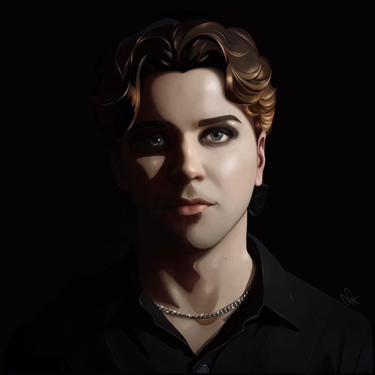 i never really posted my art on here but i actually draw. Here’s a painting of Olli Matela from @BlindChannelFIN that i just did. i usually draw with pencil on paper but this was the first time i did digital art. #blindchannel