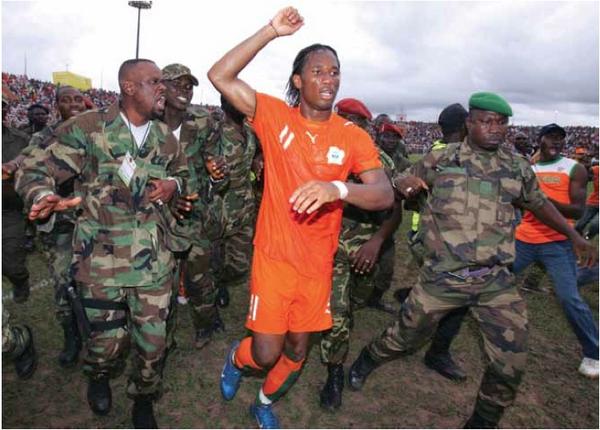 In 2007, Didier Drogba ended a 5-year civil war in Cote d'Ivoire by scoring a goal that helped Ivory Coast beat Madagascar.  

He asked that the game be played in Bouake, a rebel stronghold, then got on his knees & pleaded with rebels to drop their arms and they did.  

Your…