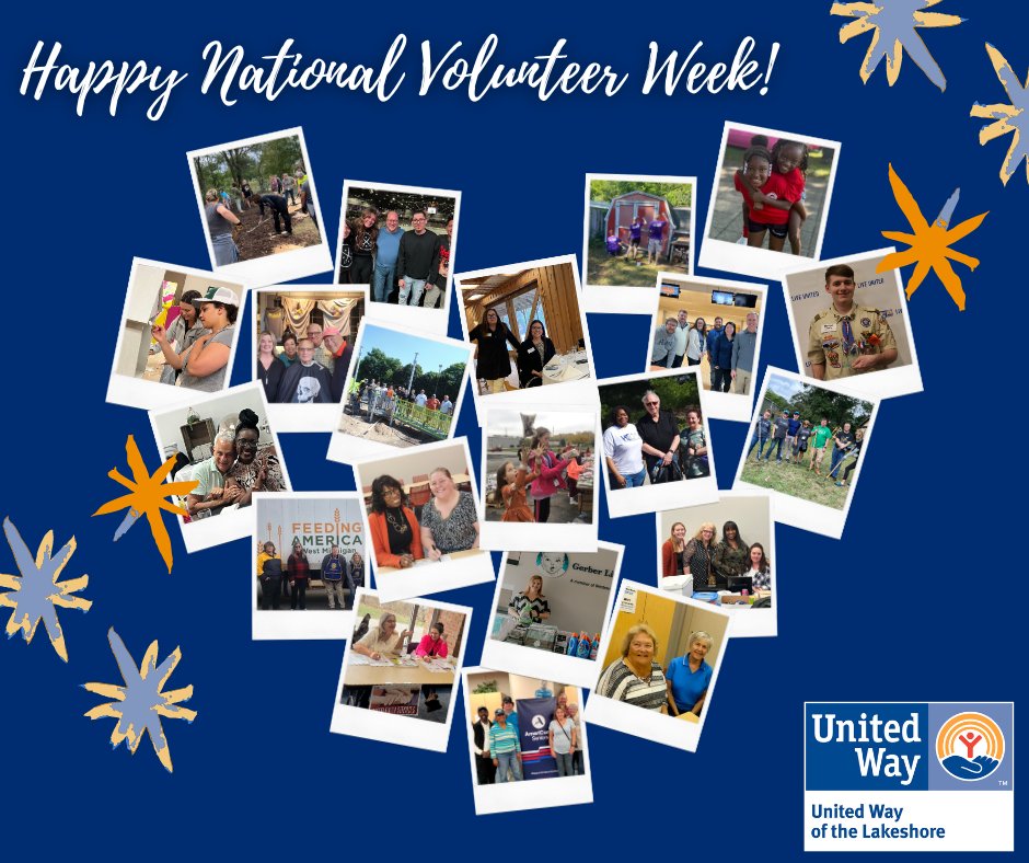 Happy National Volunteer Week! At United Way of the Lakeshore, we're honored to recognize the dedication of our volunteers who make a difference every day. Your kindness, time, and passion uplift our community in countless ways. Get involved today at volunteer.unitedwaylakeshore.org!