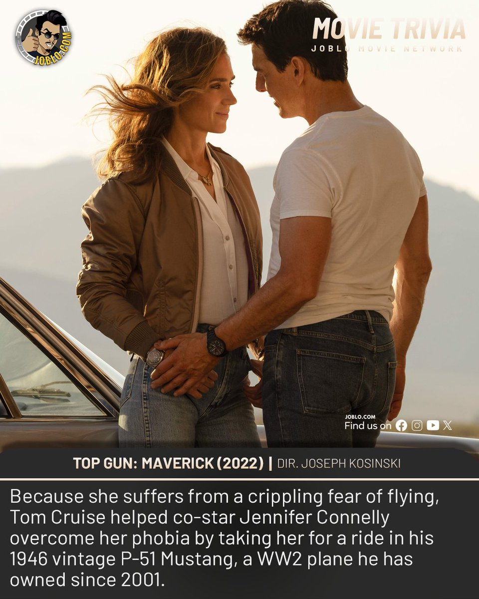 Movie Trivia: Top Gun: Maverick (2022)

 #MovieTrivia #TopGunMaverick #MovieFacts #FilmBuff #TomCruise