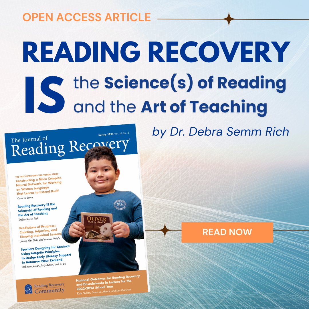 '...compare and contrast the media version of the Science of Reading (SOR) Movement with the comprehensive, researched Sciences of Reading to which Reading Recovery ascribes.' Terrific open-access article from the Spring Journal of Reading Recovery! readingrecovery.org/wp-content/upl…