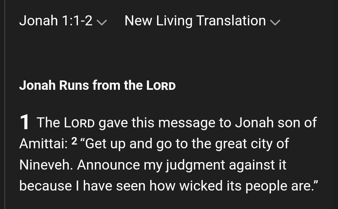 Notice how God told Jonah to speak against the wicked and not 'Go to Niniveh and be nice so they will serve Me because you are a nice person' Miss me with the hippie stuff that has hijacked the faith, I follow God's Word