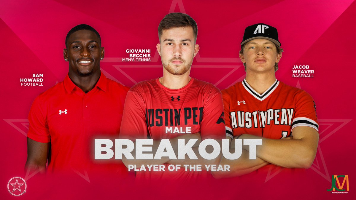The #ESPEAYS are tomorrow night! Here are the nominees are Male Breakout Player of the Year: @GovsFB @GovsMTN @GovsBSB #LetsGoPeay