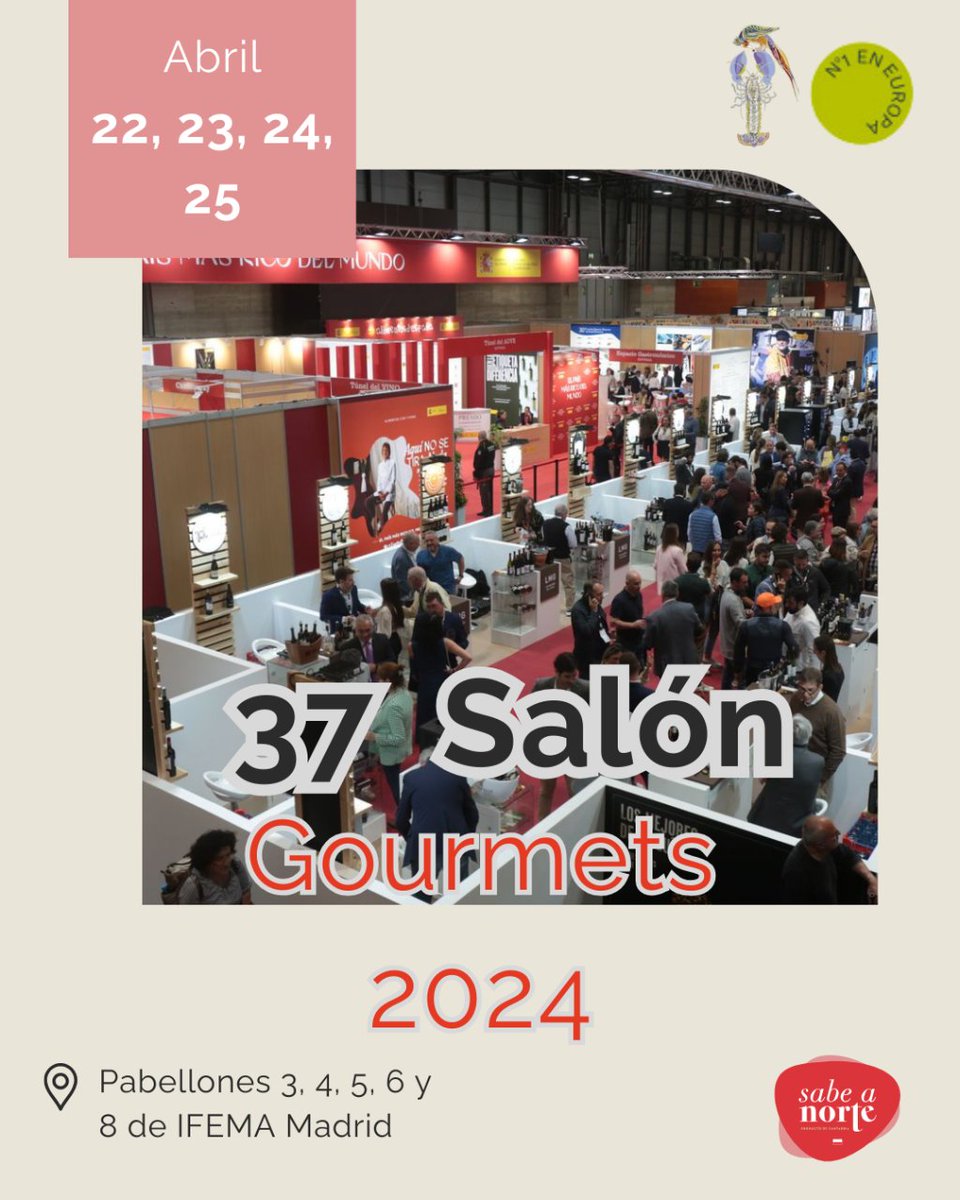 ¡¡Ya está aquí el Salón Gourmets!! 👏👏👩‍🍳 📆 Estaremos en Madrid para participar con varios expositores en el #SalónGourmets2024 y mostrar al mundo lo mejor de nuestra gastronomía. 😋✨ 📸FOTO- Grupo Gourmets #SabeaNorte #AlimentosdeCantabria #Gastronomía  #SalonGourmets