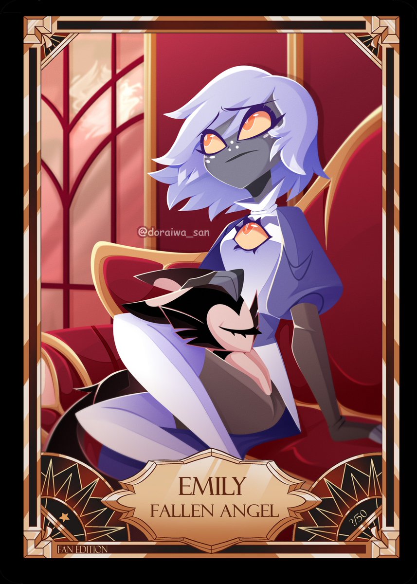 Emily Fallen Angel AU] I made a Trading card for Emily base by