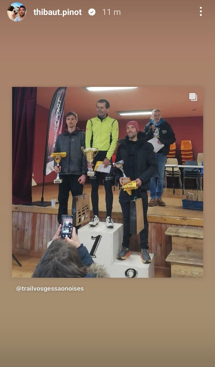 Thibaut Pinot? On a podium?! It's a yes from me 🤩😍 OK it was a trail run rather than a bike ride but still, chapeau king 🙌👏 📷 Pinot instagram