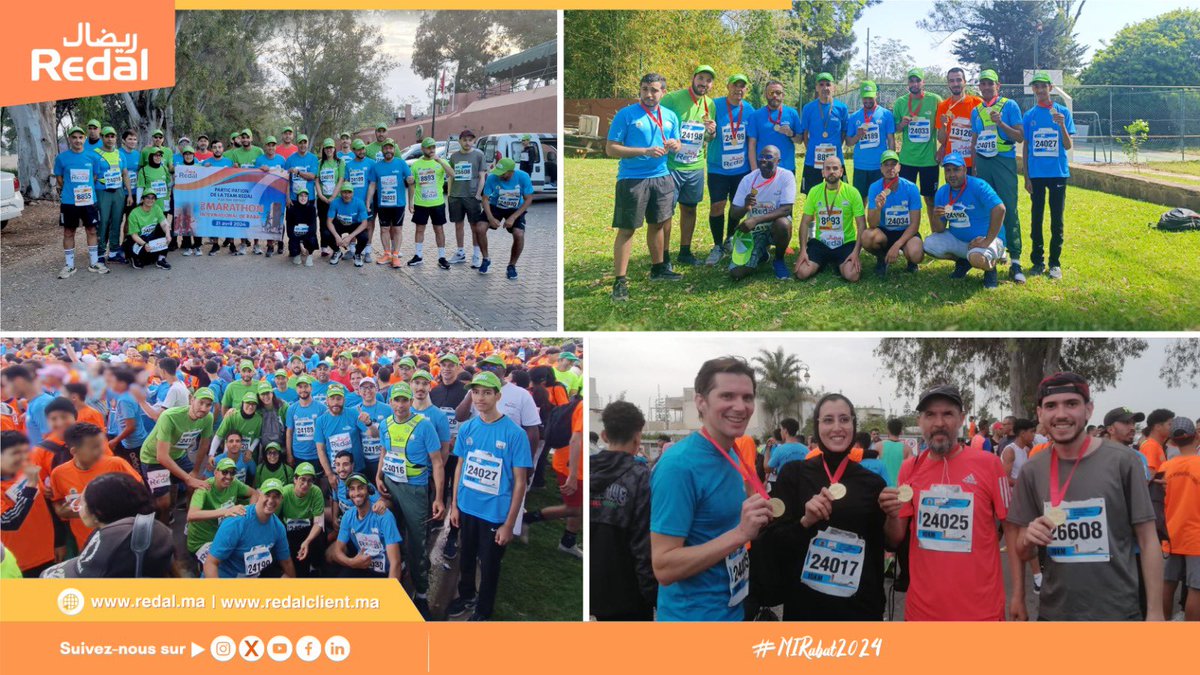 👏 Félicitations à tous nos Redalien(ne)s qui ont participé à la 7ème édition du #MarathonInternationalDeRabat 
✨Une belle équipe diversifiée multigénérationnelle, la participation de la #New promotion des nouvelles recrues 2024 et une représentativité de ➕ directions #Redal