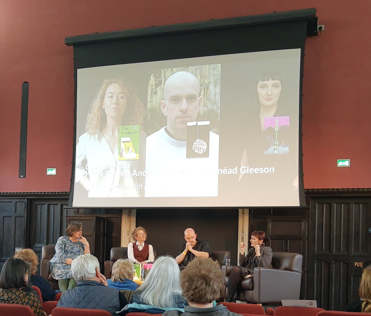 Another fascinating debut panel at this year's @camlitfest with @AlexClark3 discussing the work and practice of three brilliant writers: @sineadgleeson on HAGSTONE, @AMcMillanPoet on PITY and Holly Pester on THE LODGERS. Essential reads!!