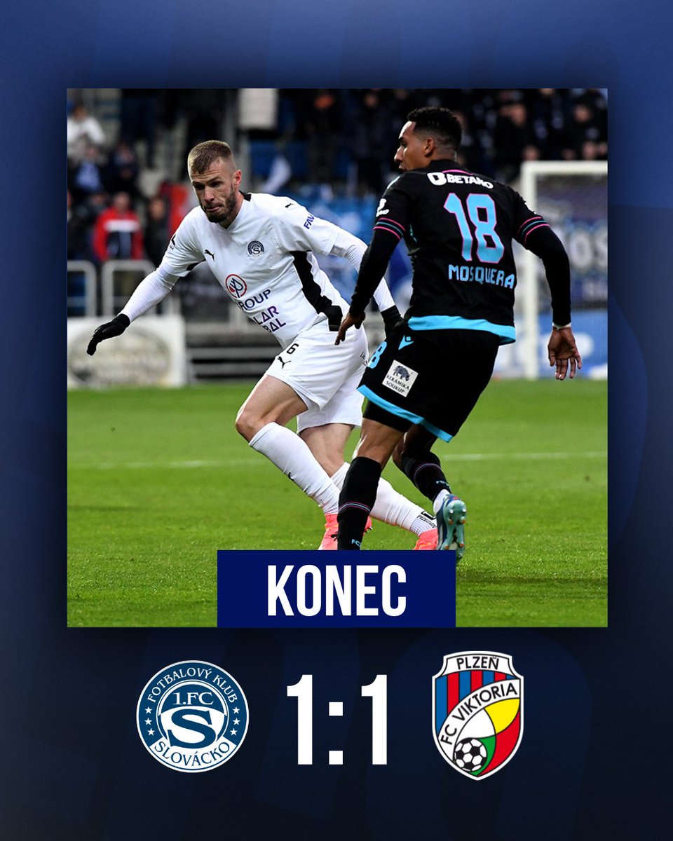 𝐊𝐎𝐍𝐄𝐂 | Utkání mezi Slováckem a Viktorií Plzeň končí remízou 1:1. Za hosty skóroval na konci prvního poločasu Idjessi Metsoko, ve druhé půli srovnával z penalty po ruce Sampsona Dweha stoper Vlastimil Daníček. #zaslovacko #fcsplz