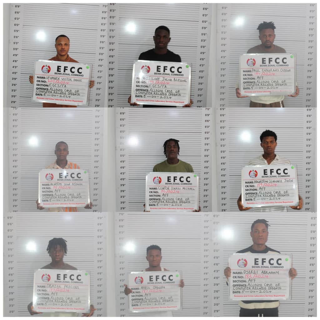 Court Jails 20 Internet Fraudsters in Benin City The Benin Zonal Command of the Economic and Financial Crimes Commission, EFCC,  on Wednesday and Thursday April 17 &18, 2024  secured the conviction and sentence of 20 internet fraudsters before Justices Efe Ikponmwonba and M.