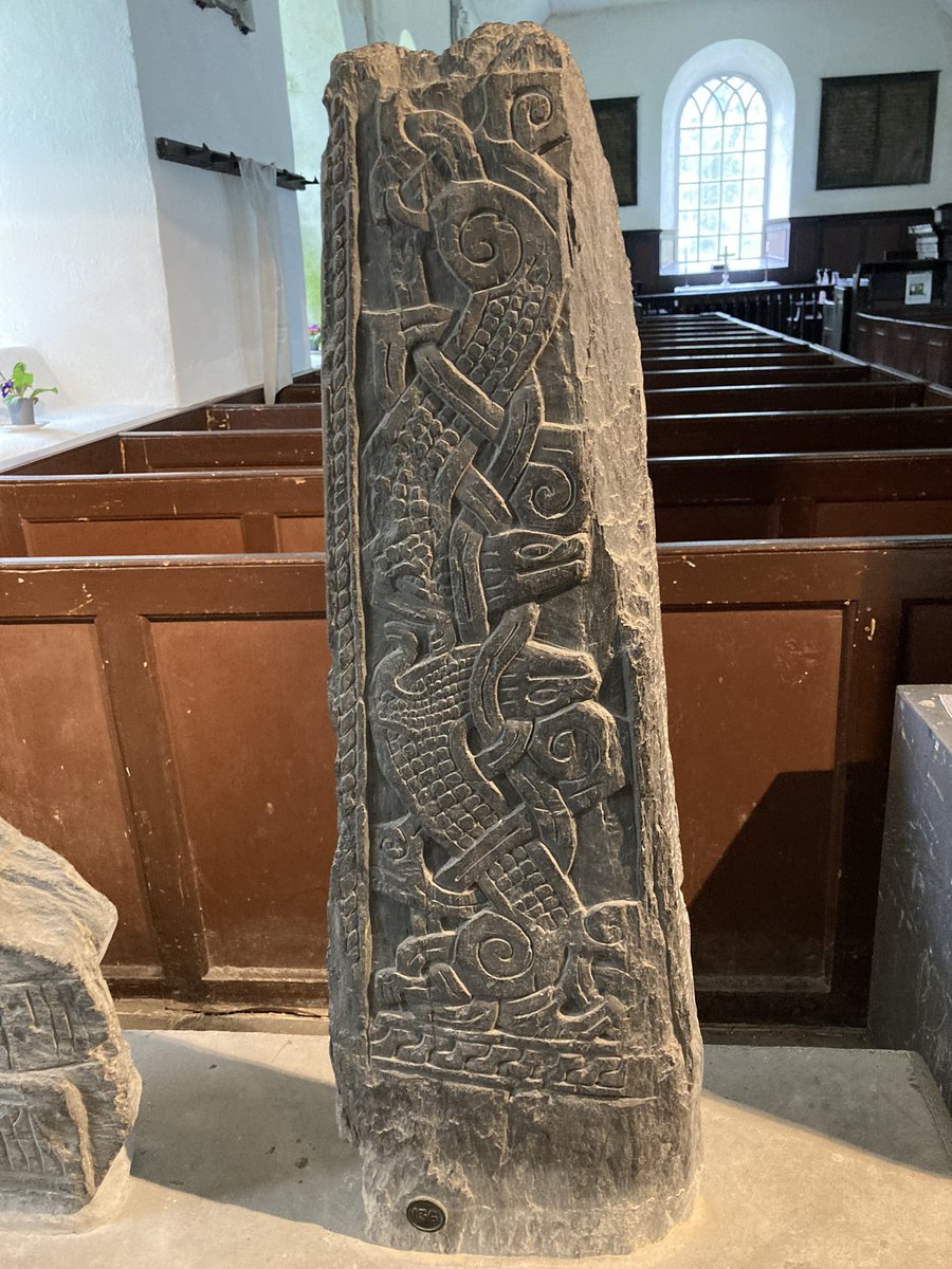 And finally from Braddan, the tantalisingly incomplete runic message here: “Odd raised this cross in memory of his father, Frakki. But Thor….” Look at those boldly carved and determined dragons!