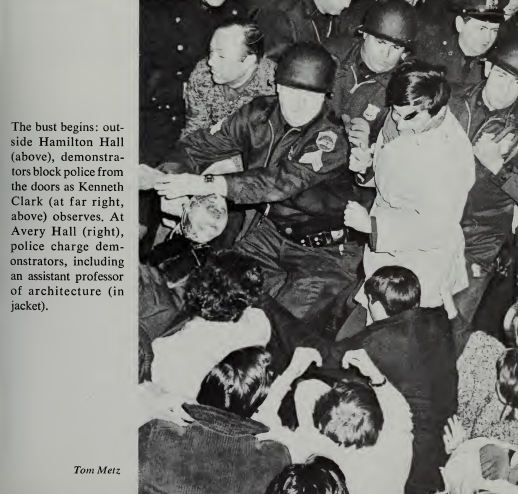 Some history: 'Up Against the Ivy Wall' - documentation of the 1968 #Columbia crisis, then in the context of the Vietnam War, straining relations with the Harlem community in the age of Black Power, and SDS led by Mark Rudd (of Weather Underground fame). ia800208.us.archive.org/12/items/upaga…
