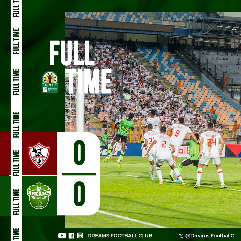 Full Time in Cairo. All to do in Kumasi on Sunday. We DREAM on! Let’s do this for GHANA 🇬🇭STILL BELIEVE!☝🏾 #ZamalekDreams #CAFCC