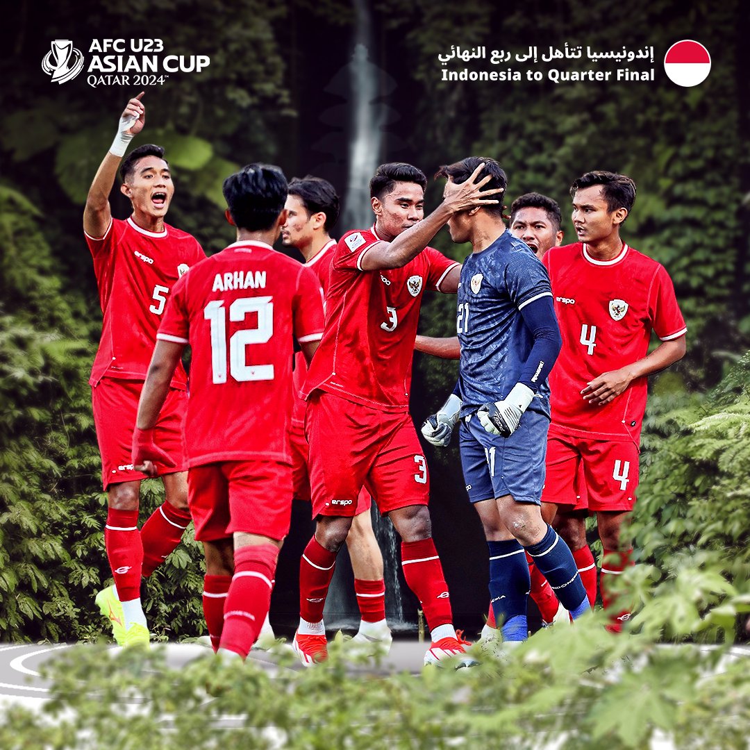 Indonesia in the quarter-finals ✅ 

#AsianCupU23 #HayyaAsia #AFCU23 #RoadtoParis2024