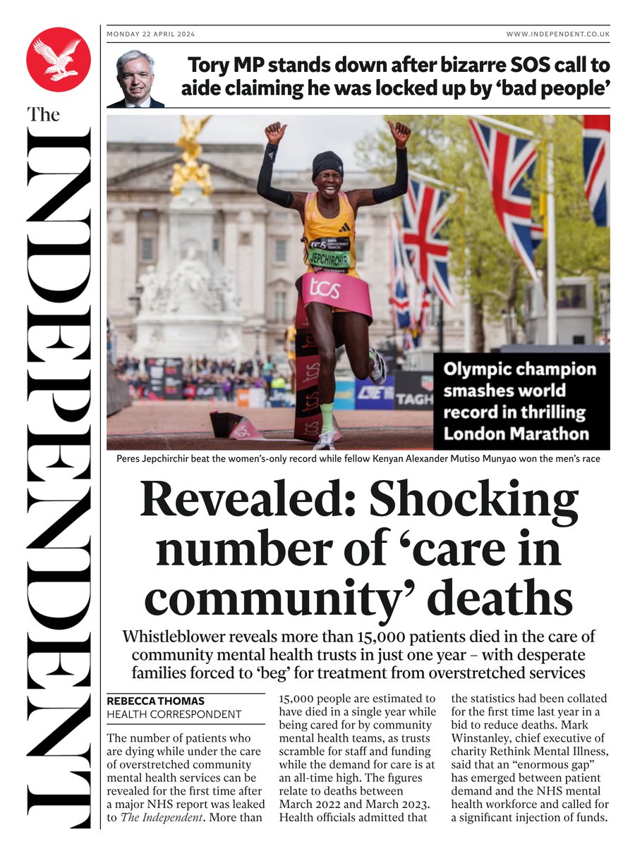 Tomorrow's @independent front page. To subscribe to the Daily Edition independentsubscriptions.co.uk