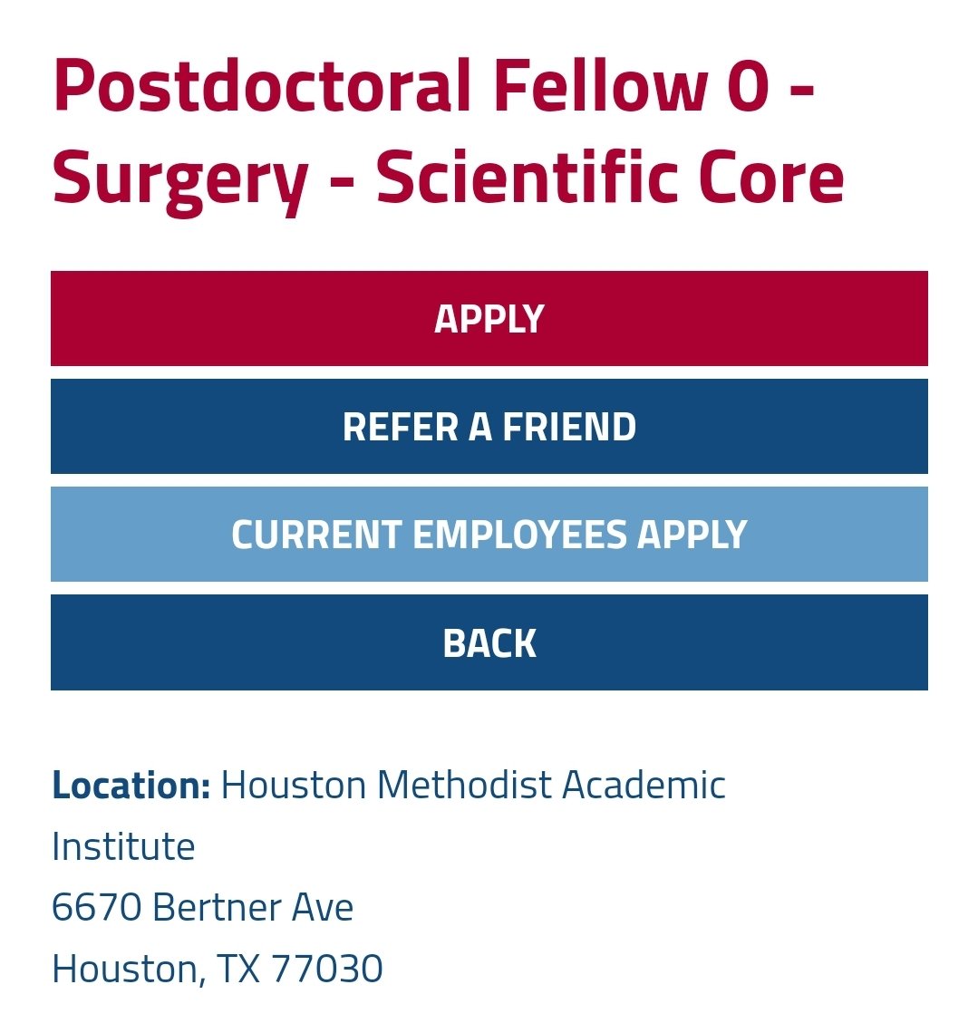 🚨 Research Position 🚨 ⚕️Research Fellowship, Surgery 🏥 Houston Methodist Full description 👇🏼houstonmethodistcareers.org/job/postdoctor… Bookmark 🔖to apply later #imgmatch #MedEd #MedTwitter #MedStudentTwitter #IMG #IMGs #MatchDay #MATCH24 #MATCH25 #UnMatched