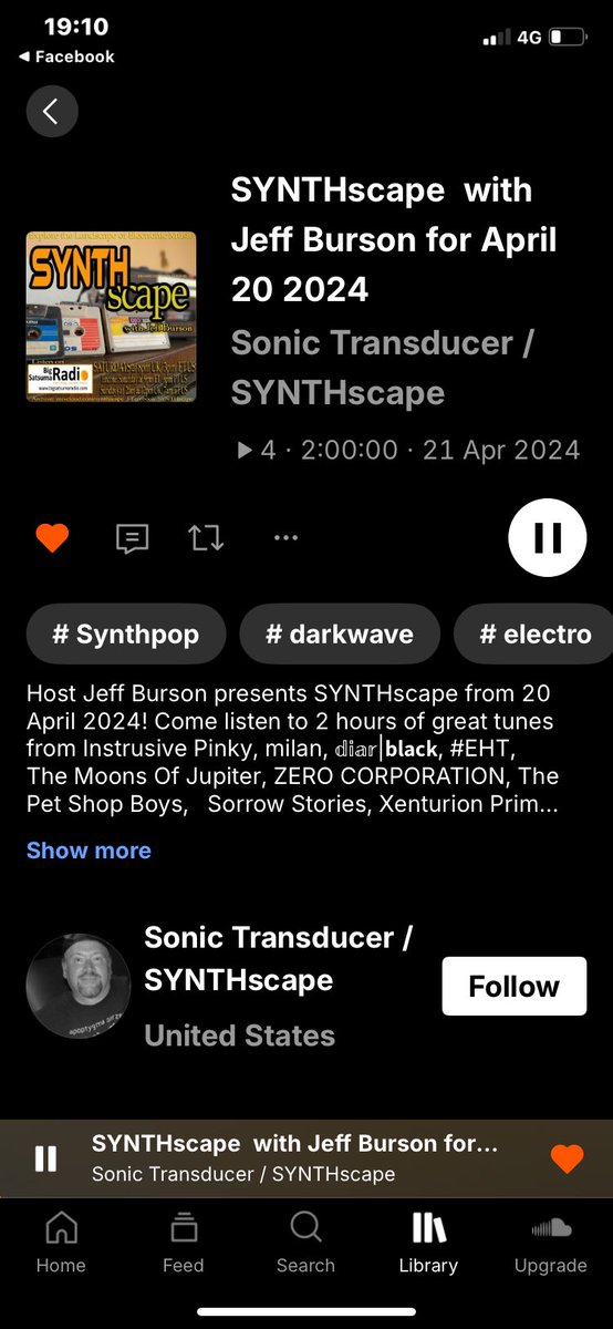 Many thanks @JeffBurson of @synthscaperadio For playing Zero Corporation last night On @bigsatsumaradio Here's the Sound Cloud link 🔗 on.soundcloud.com/XYxgnyDYE9WKKj…