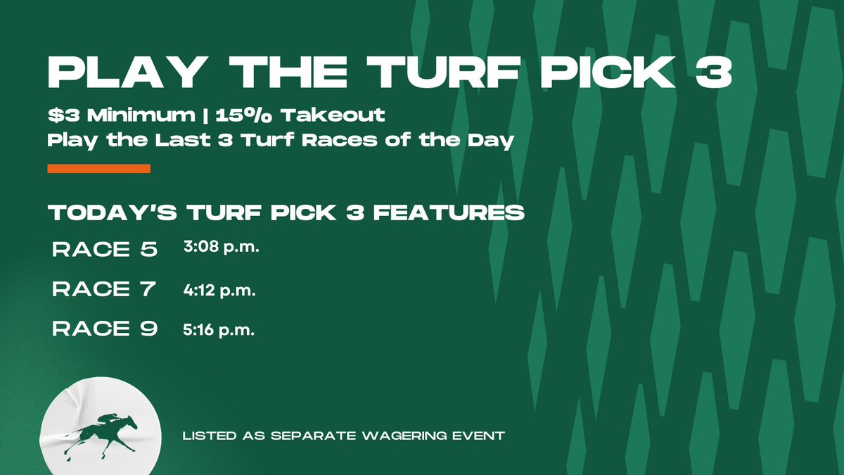 Today's Keeneland Turf Pick 3 will kick off in Race 5 with a post time of 3:08 pm!